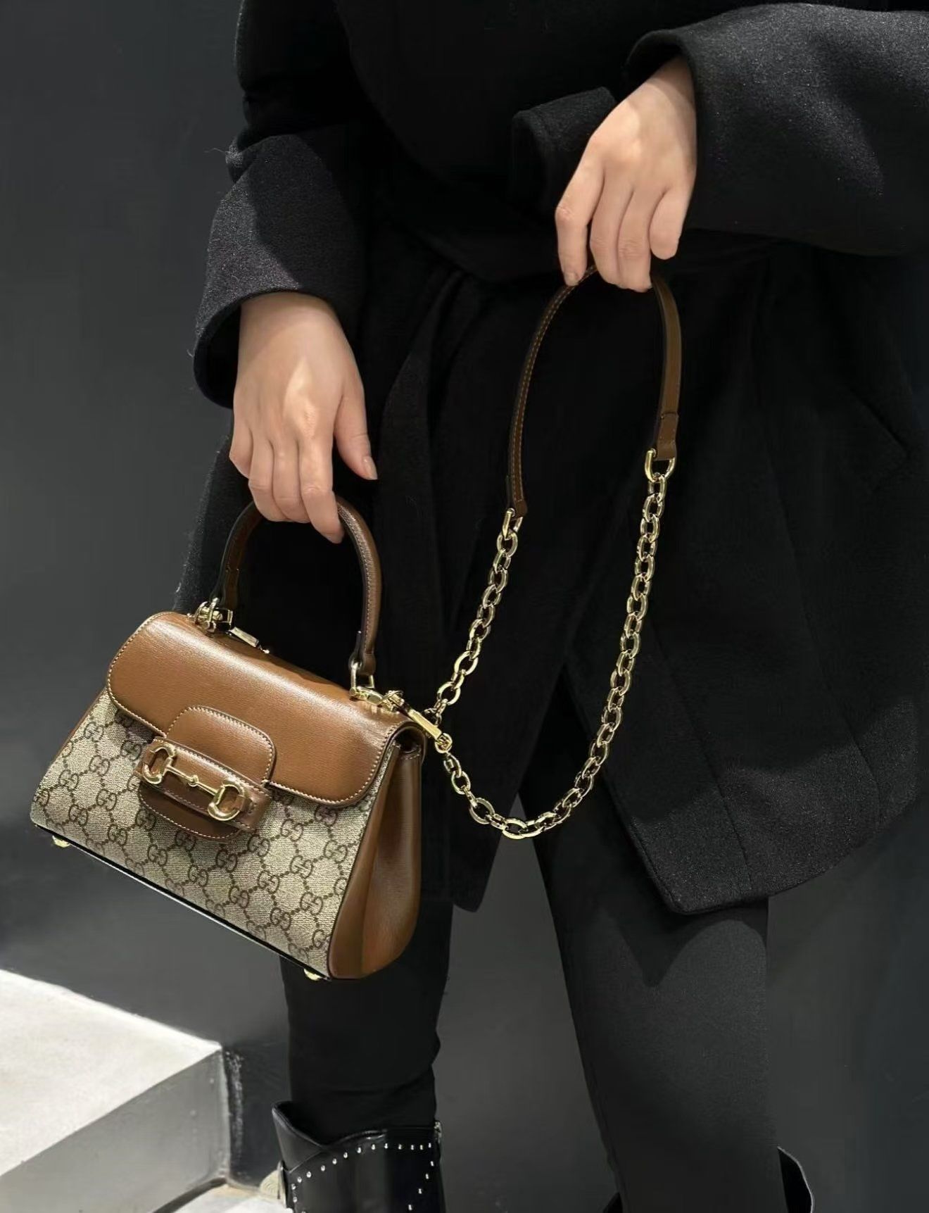 gucci 1955限量版马衔扣手提包单肩斜