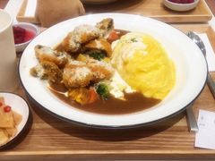 煎口蘑咸奶油咖喱蛋包饭-池奈·咖喱蛋包饭(熙地港店)