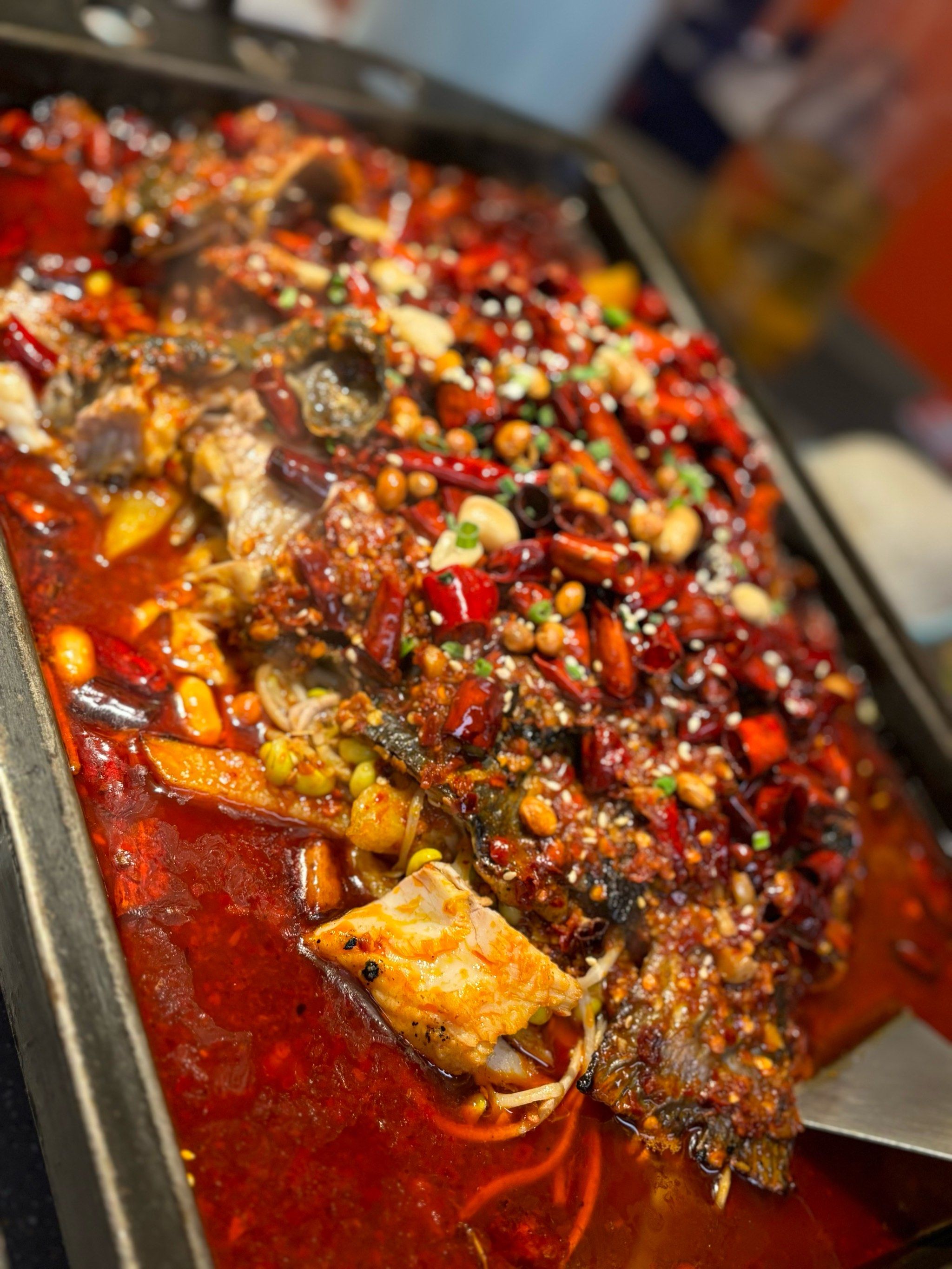 香辣味烤鱼又香又辣
虽然没有吃到想了