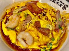 虾仁叉烧双拼滑蛋饭-旺记冰室(九龙中心大厦店)