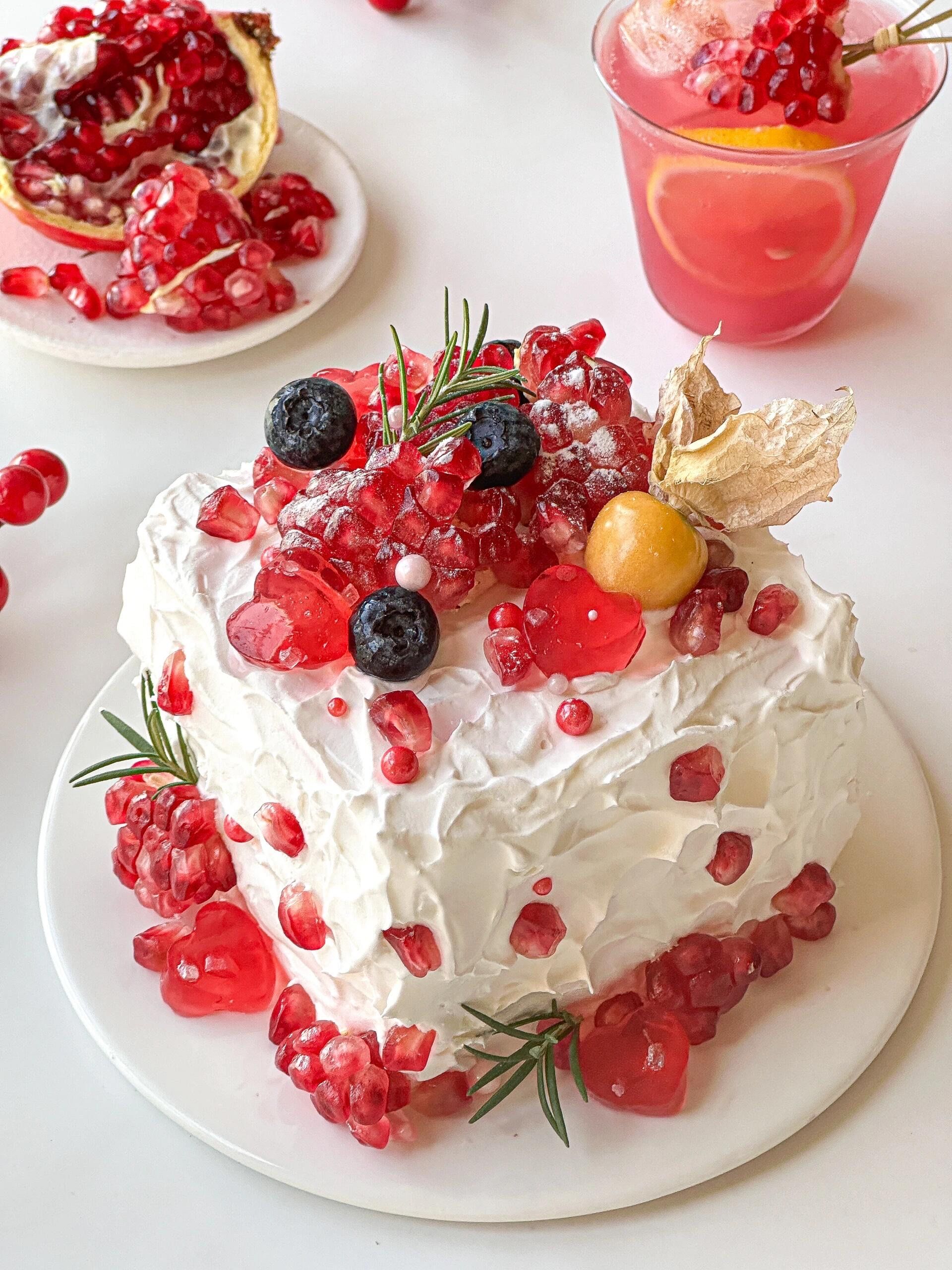 秋日限定‼️无需抹面的绝美石榴♥️红丝绒蛋糕