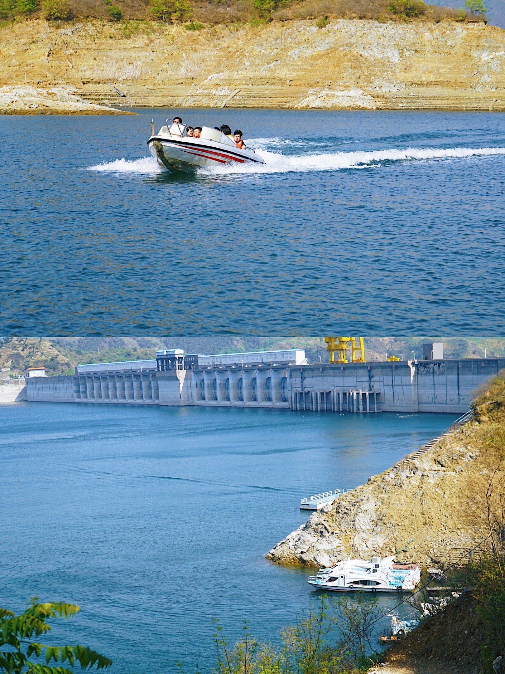 02五一去哪儿玩 我都不知道家乡附近有这么壮阔的水库,快艇00开