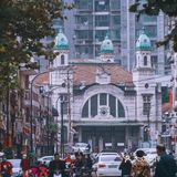 已经成为历史的京汉火车站旧址,背后刚好就是武汉地铁1号线