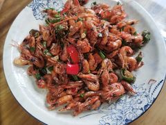 油爆虾-芦茨金富饭庄·25年老字号·专做稻草鸡