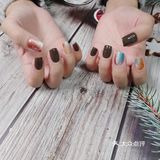 《美甲：猫眼石+金箔+净色》 上次整咗指甲之后