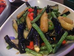 茄子烧豆角-虾元素品质川菜