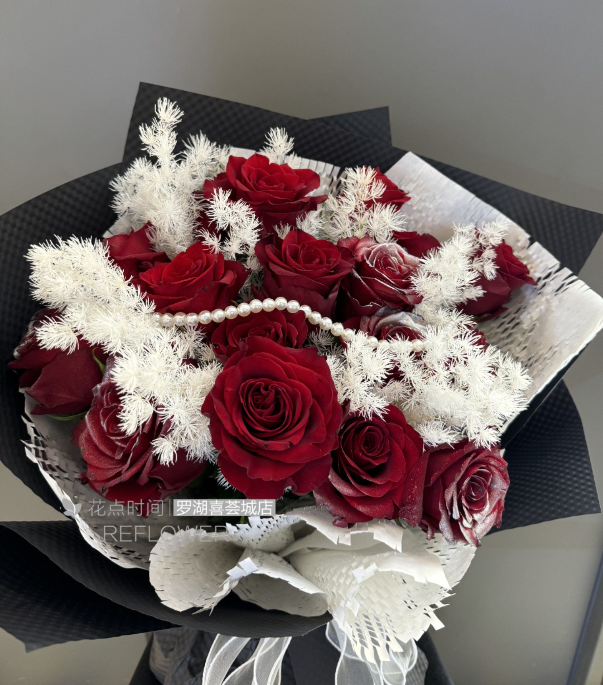 红玫瑰永生花花束