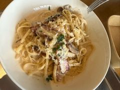 蘑菇培根白汁意面-SAANCI山池咖啡(海上世界文化艺术中心店)