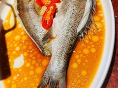 葱椒鲈鱼-绿茶餐厅(蓝色港湾店)