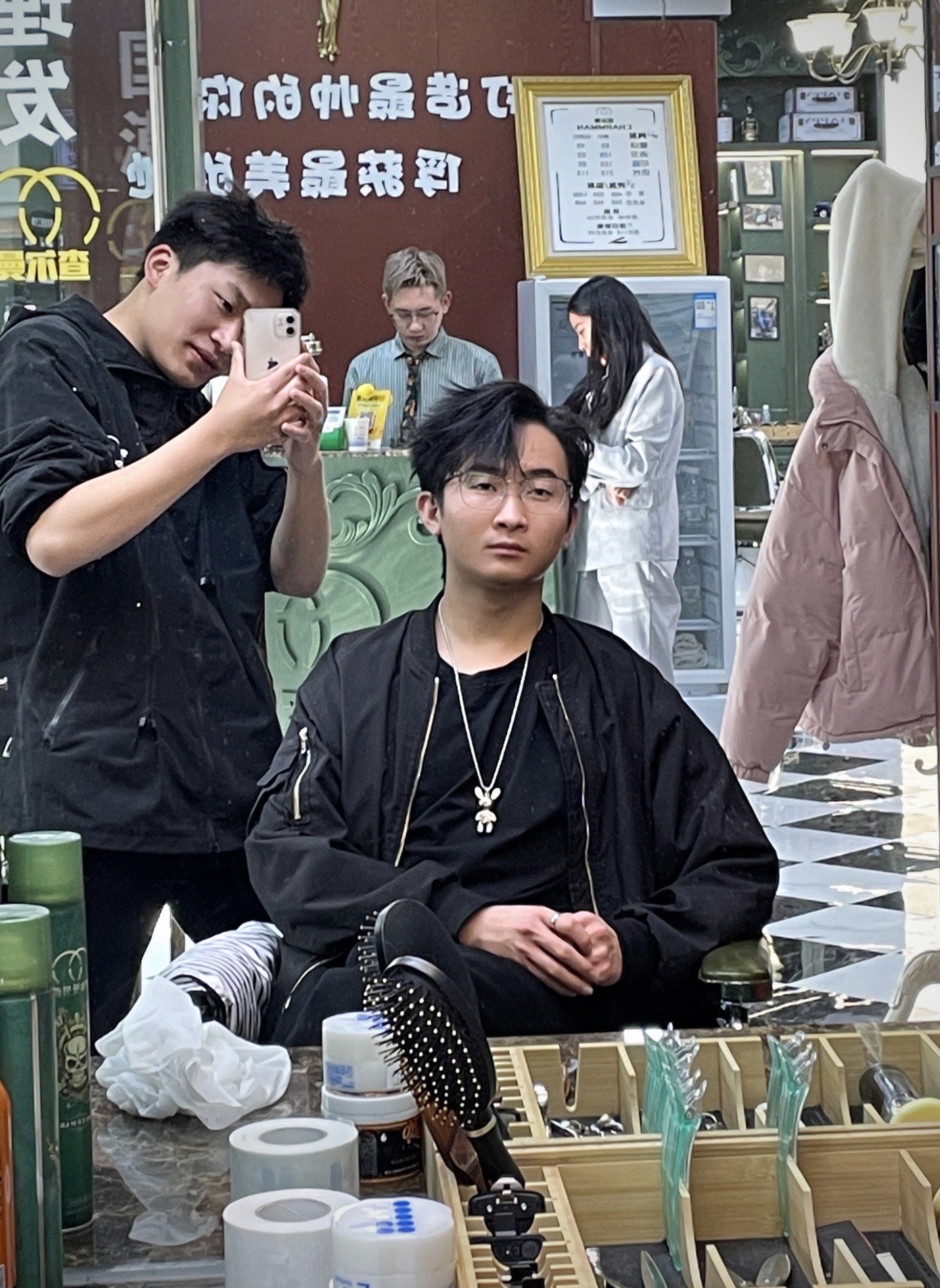 男士狼尾三七分发型!昆明剪