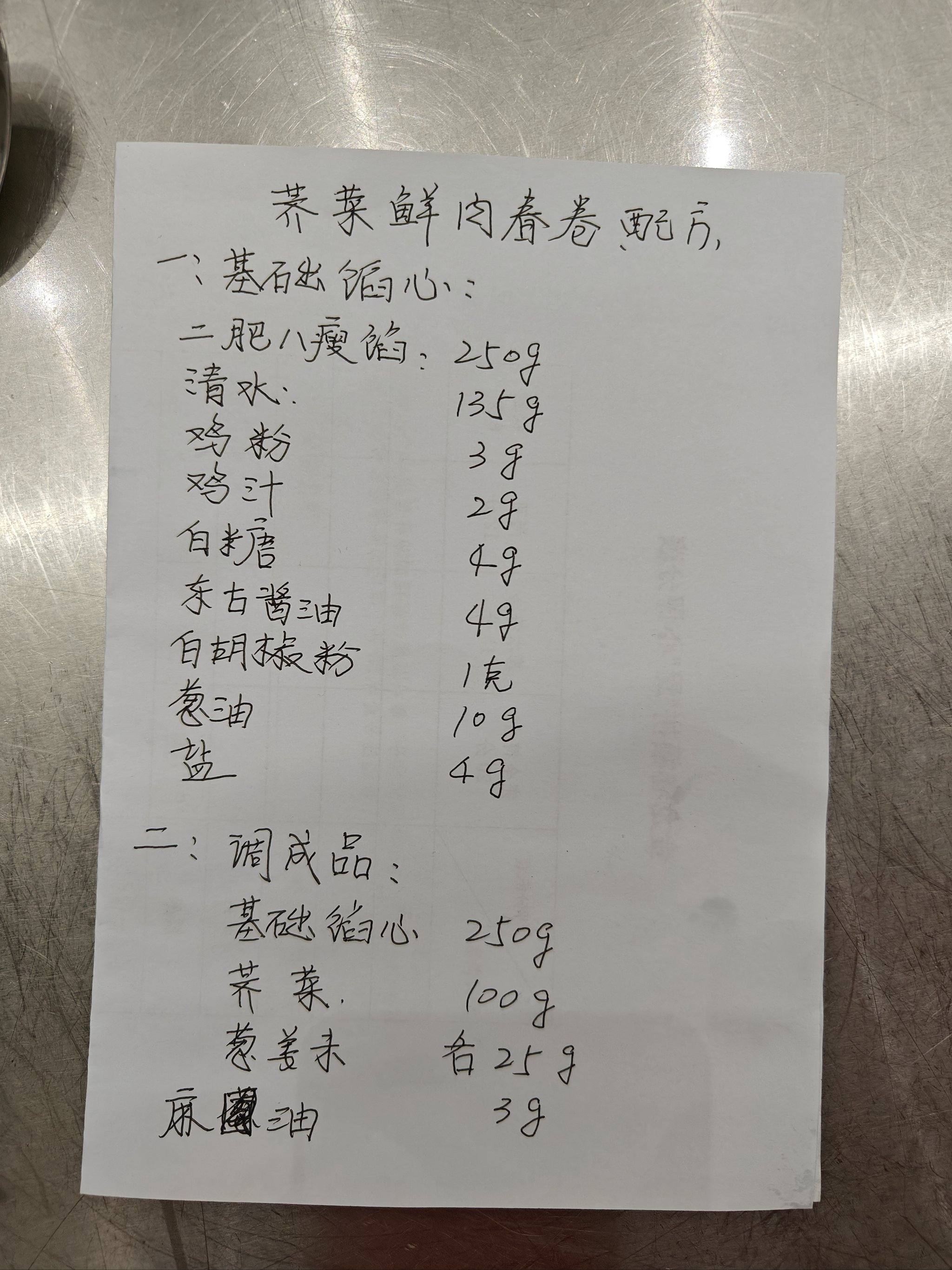 免费分享专业的春卷芯子配方啦91