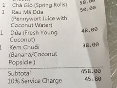 账单-Cô Thành Restaurant