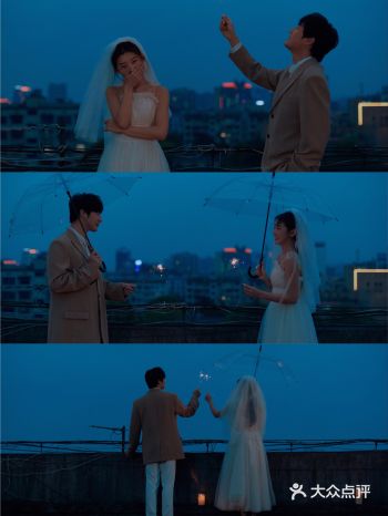 情绪风夜景婚纱照这样拍谁能不爱️太高级惹