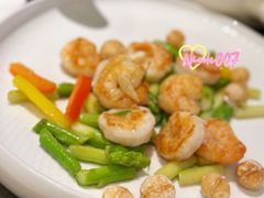 鲜芦笋夏果炒虾仁-花家怡园(四合院总店)