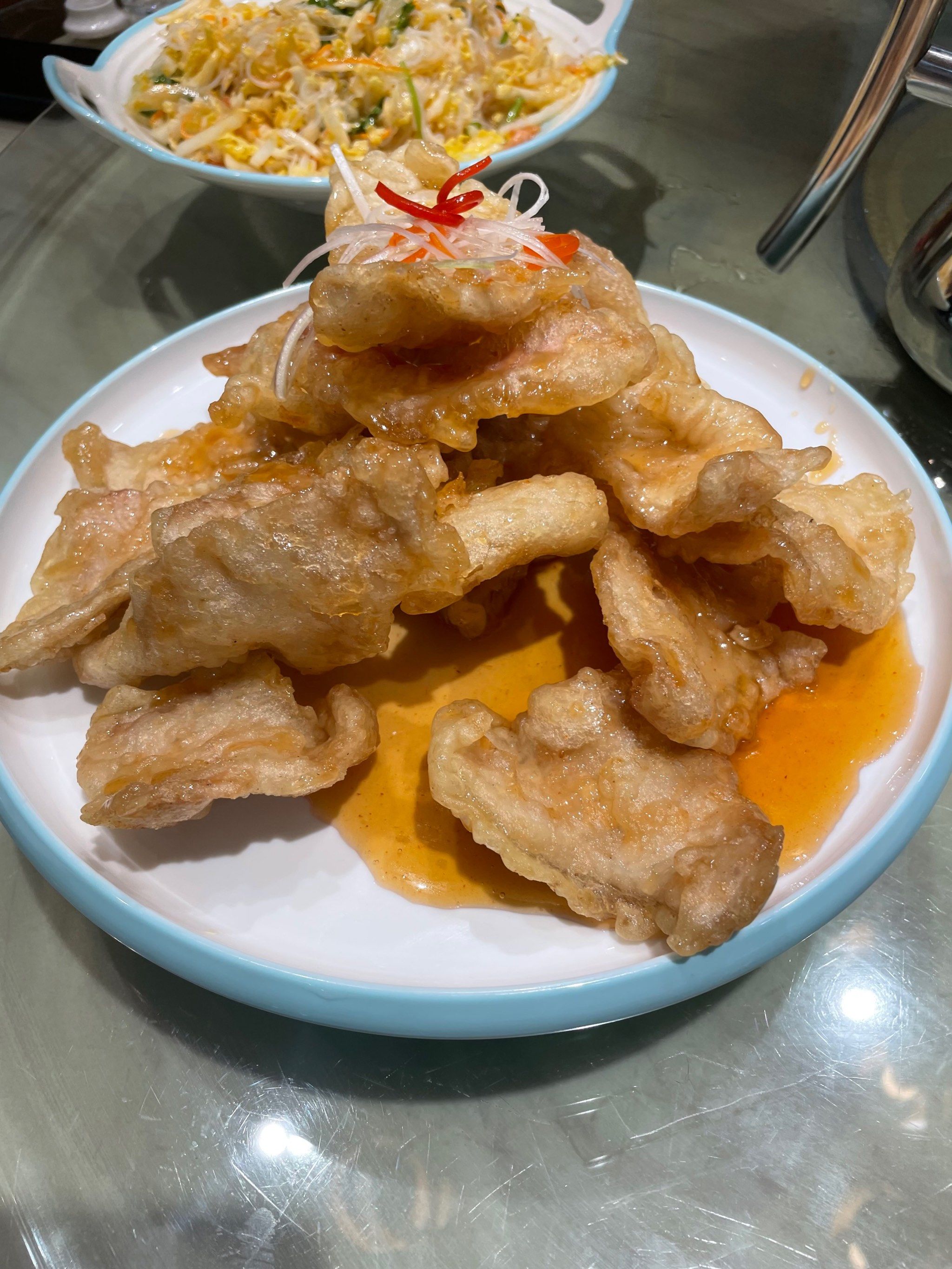 正宗的辽菜口味,经典老式「锅包肉」,超级喜欢的雪绵豆沙,二楼的包间