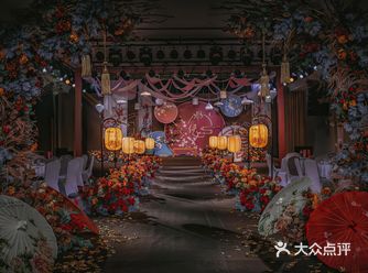 复古潮流粉蓝撞色新中式婚礼