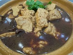 鸡汤炖卤水豆腐-丽泽山庄·生态怀柔菜·虹鳟鱼(红螺寺店)