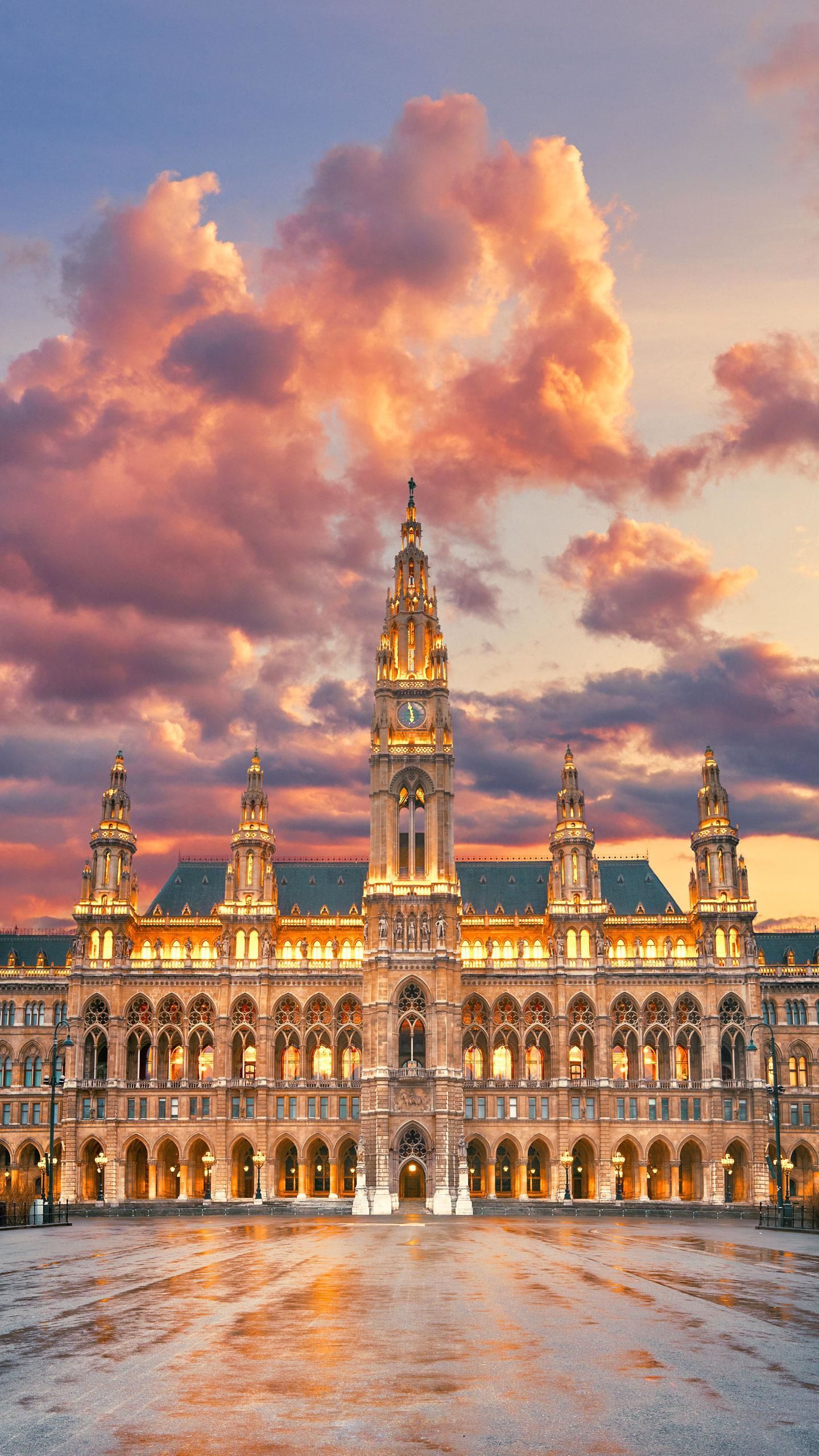 漫步欧式建筑群的黄昏