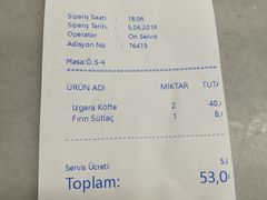 账单-Tarihi Sultanahmet Köftecisi Selim Usta