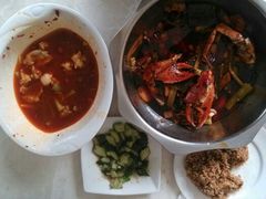 香辣蟹，馋嘴蛙，拍黄瓜，酱油炒饭-秦记香辣蟹(松榆里店)