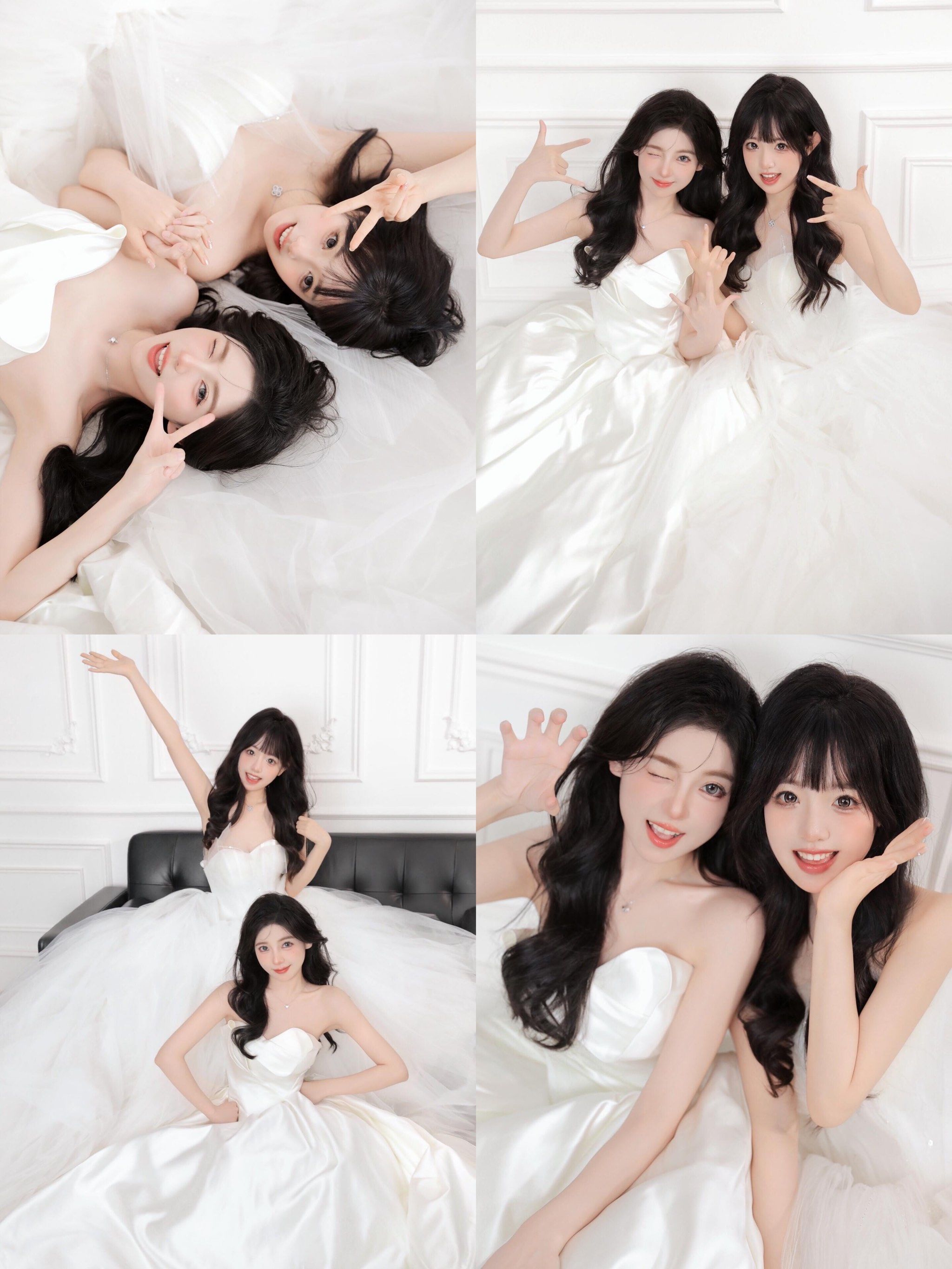 存一些闺蜜婚纱拍照姿势!👭