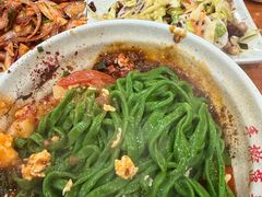 炸酱西红柿鸡蛋面-手擀菠菜面(西康路店)