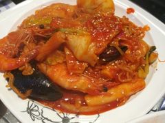 海鲜拉面炒年糕-青松馆韩国料理(香港中路佳世客店)