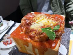 茄汁鸡扒大金砖焗饭-锦园春香港茶餐厅(西海湾旗舰店)