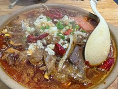 油泼水煮肉片-砂锅爷·老成都砂锅菜(昌平店)