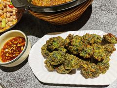 农家炸菜丸子-华盛园卷子王农家菜水库鱼