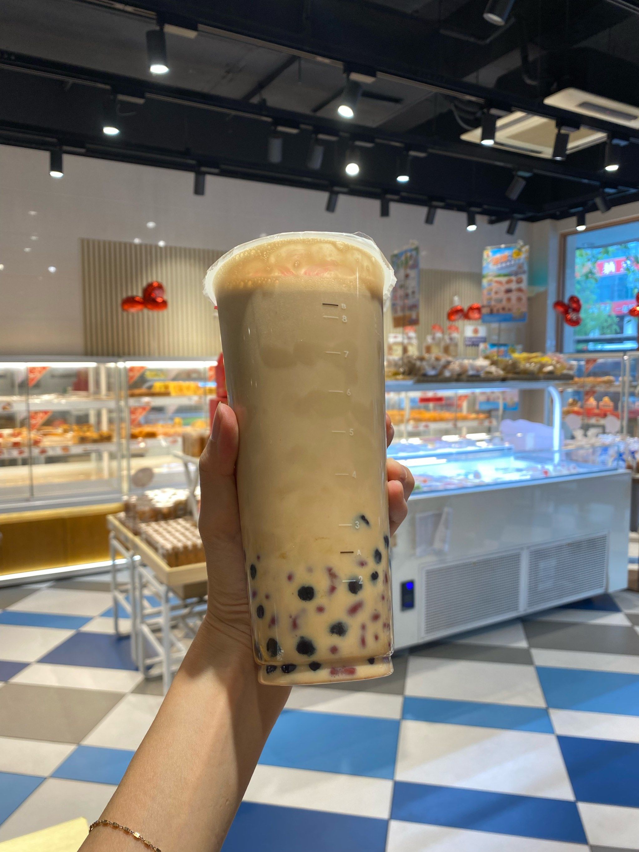 85度c珍珠红豆奶茶,甜到心坎里