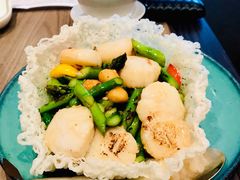 金巢夏果芦笋炒带子-四川豆花饭庄