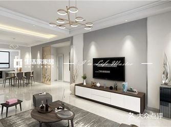 客厅与阳台连一起，使增大视觉空间，落地窗进来的光线