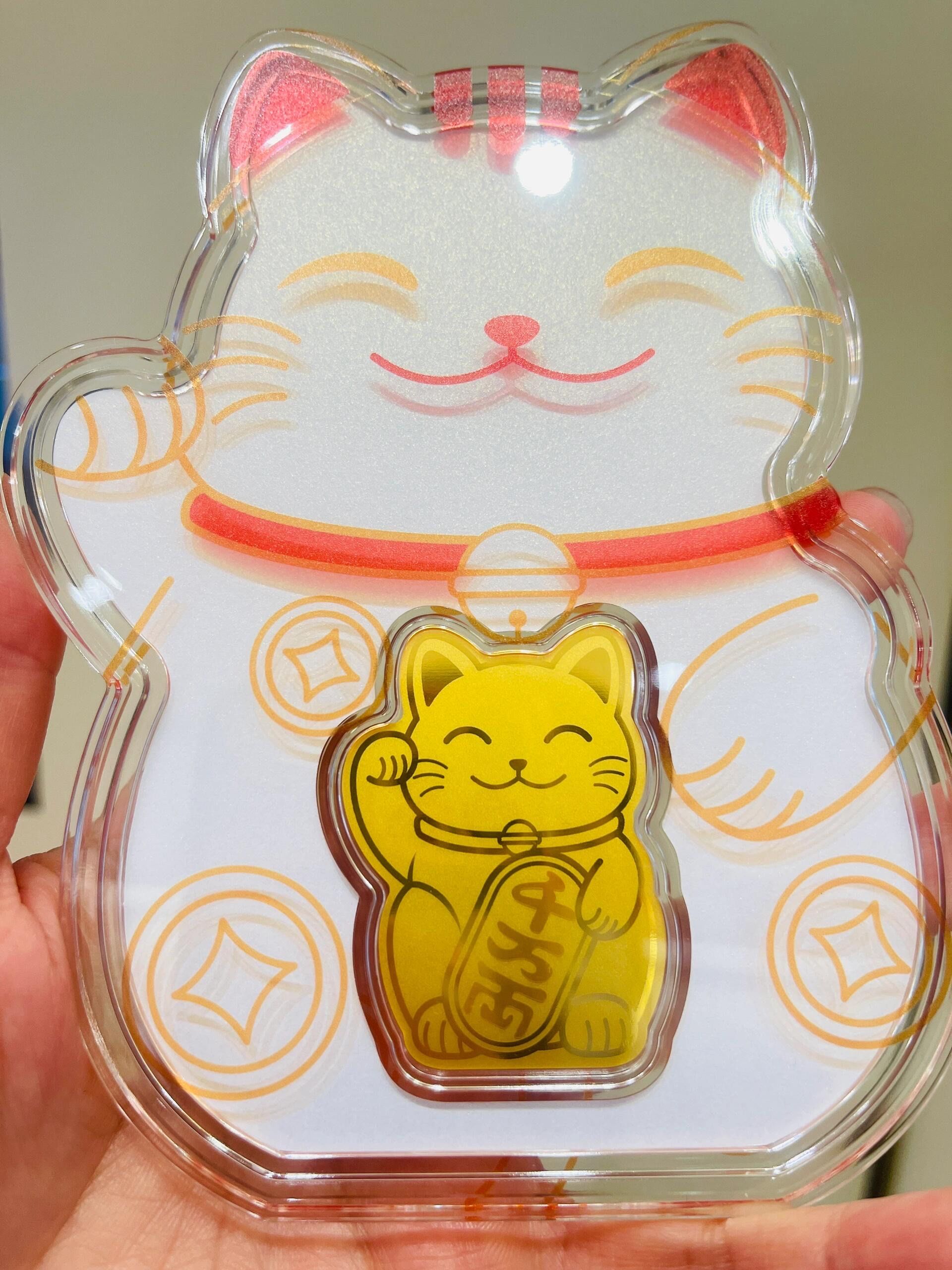 新品招财猫金片0