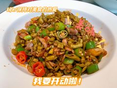 酸豇豆炒鸡胗-小谭川菜(紫薇田园店)