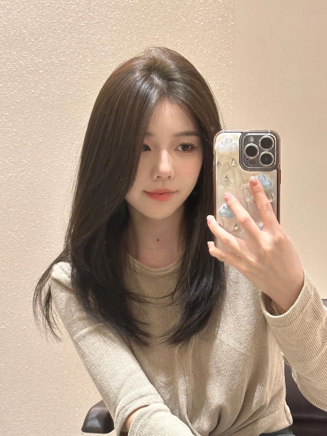 少女感锁骨发 #女生中长发发型 #发型