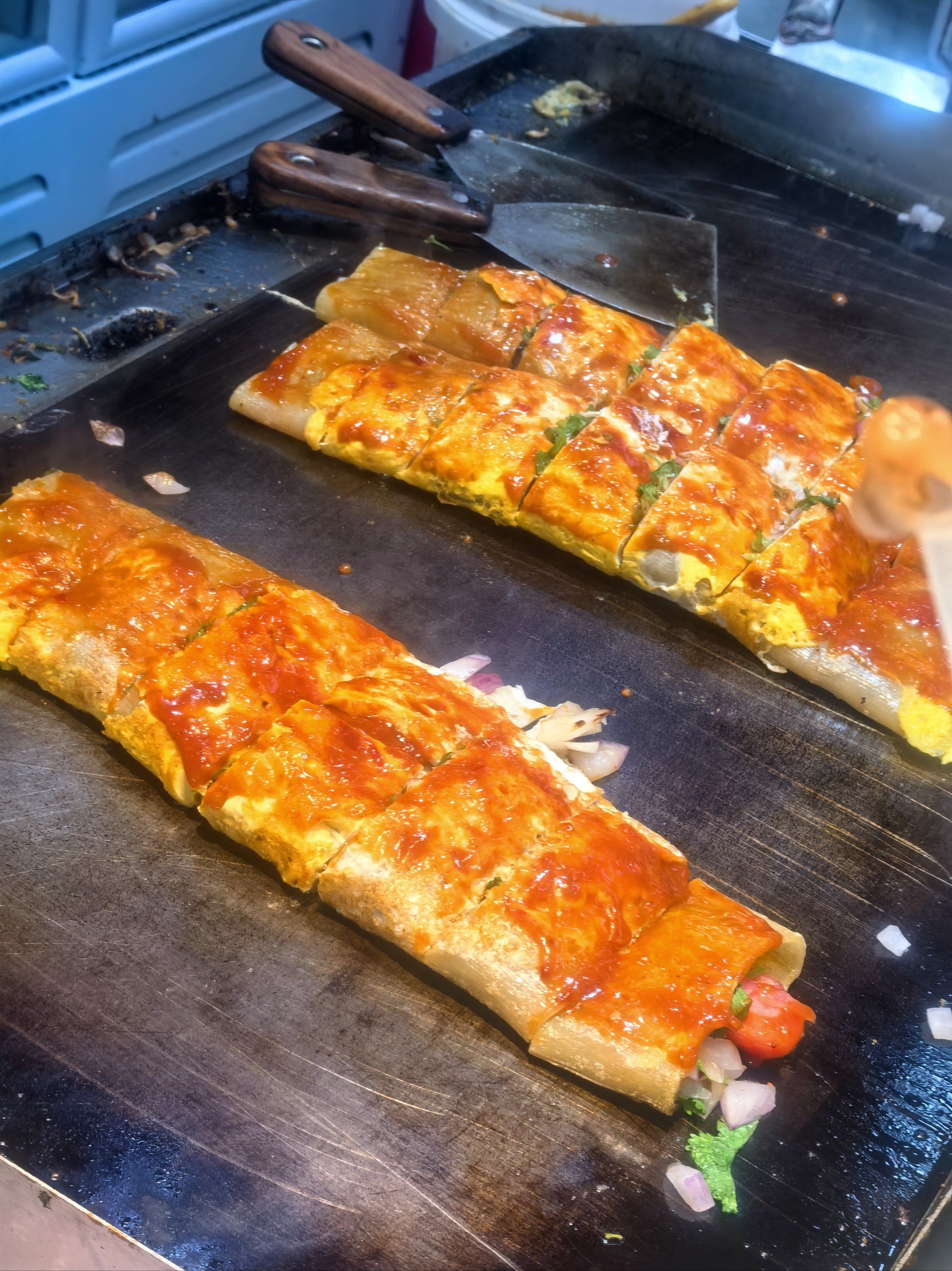 小摊美味不可错之料最足的烤冷面