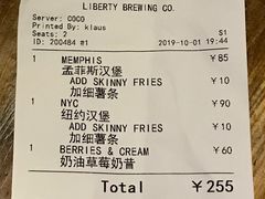 账单-Liberty Brewing Co·曼哈顿餐吧