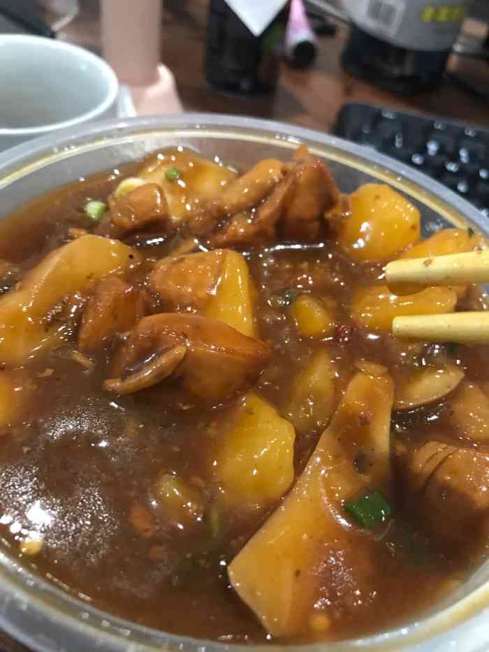 杨渝恩黄焖鸡(界石店)-"魔芋烧鸭饭,味道还不错,魔芋太多了,要是.