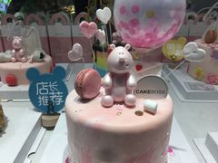 樱花小熊乳酪芝士生日蛋糕-CAKE BOSS蛋糕老板(公主坟凯德晶品店)