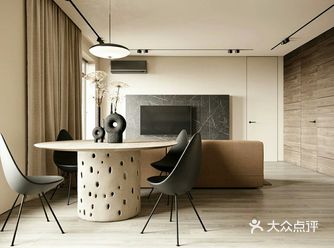 中性美感 面积七十平米，整个房间运用大量的中性色系木