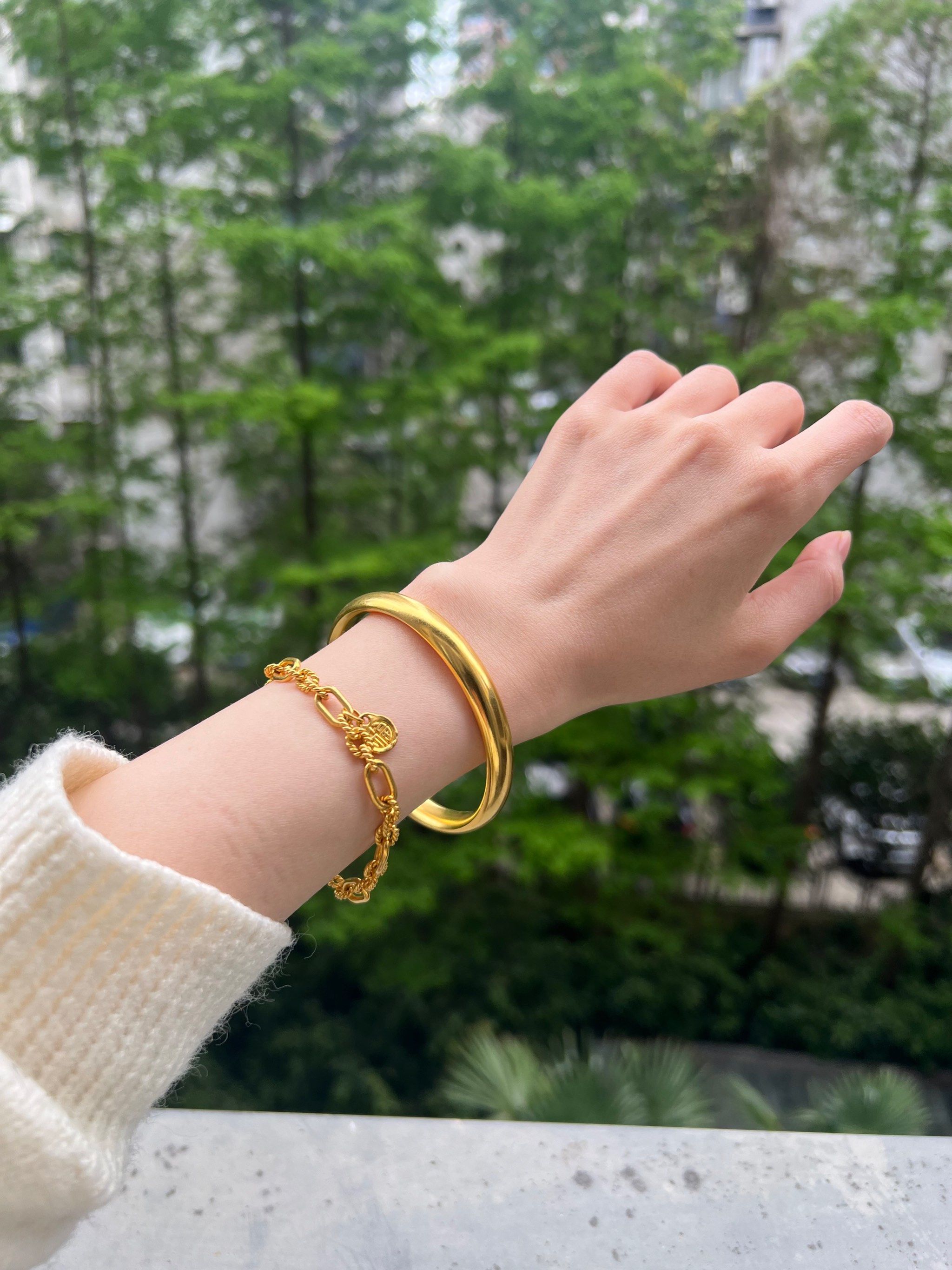 硬麻了!没想到泥鳅背金手镯上手如此好看!