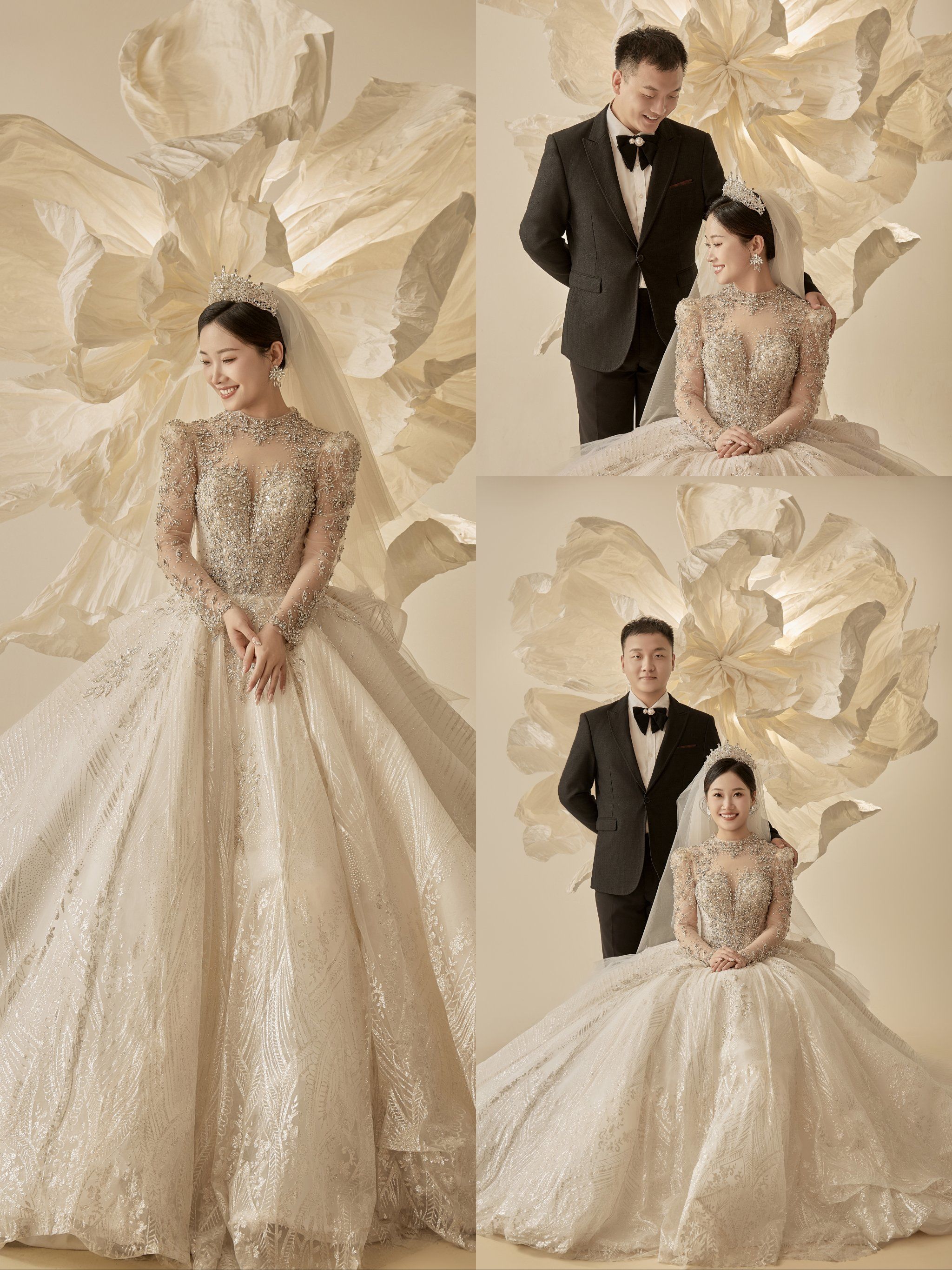 保定婚纱照|一眼万年的纸艺花艺术感主纱婚纱照