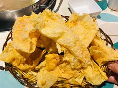 油炸豆皮-南城十里潮汕鲜牛火锅·鲜虾生滚粥(融汇老商埠店)