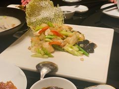 芦笋野菌煎元贝-上海苏宁宝丽嘉酒店·嘉府壹号中餐厅