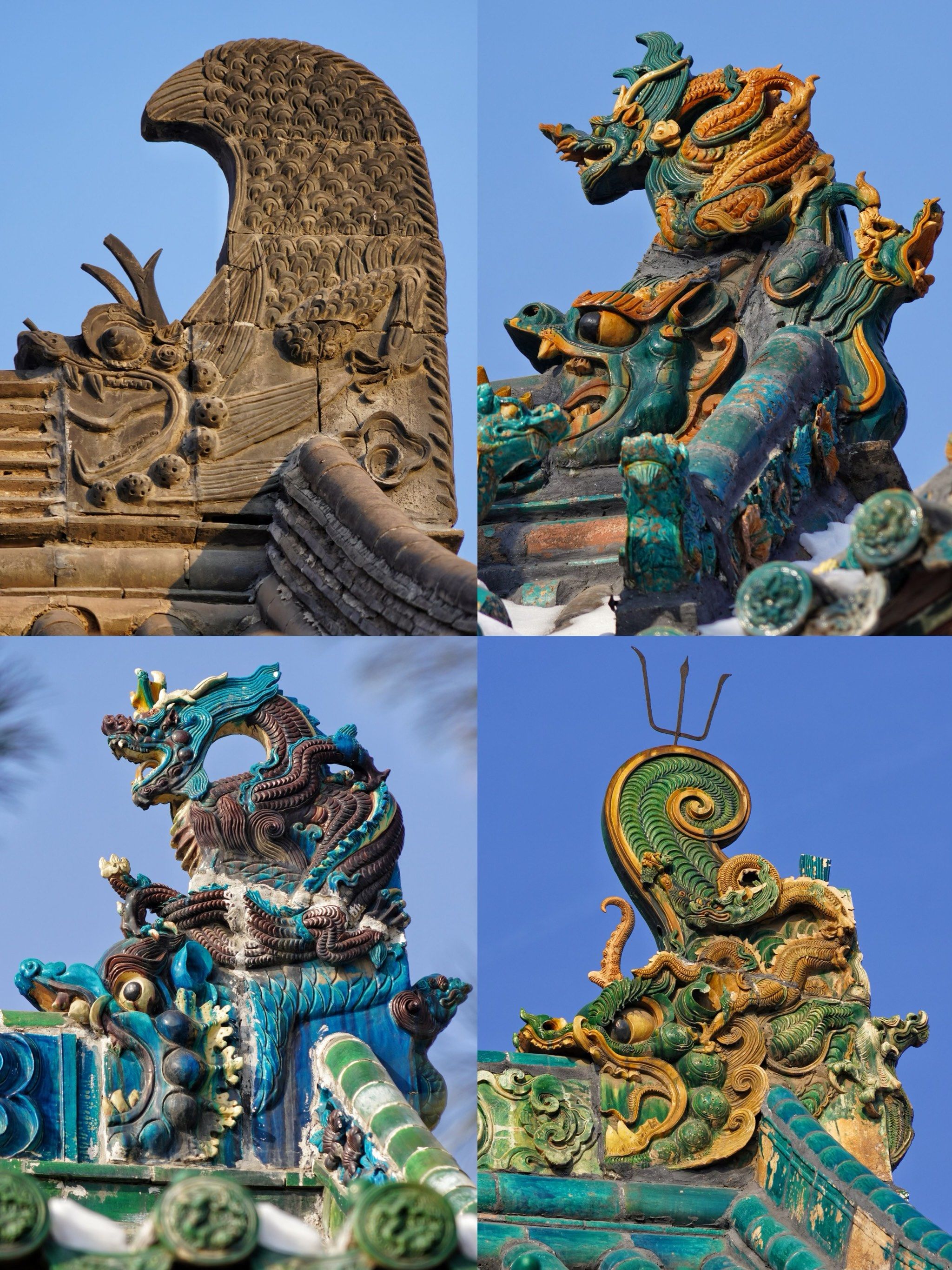 鸱吻
中式古建筑屋脊两边兽型构建