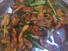 姜葱焖鸭嘴鱼-鲤鱼塘农家山庄