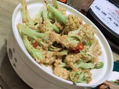 虾酱花菜-小船渔村•大连菜•大连焖鱼(黄河路店)