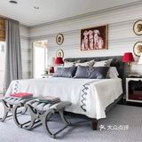 在布艺搭配中，灰、白、红，三色创造了独特的装饰性