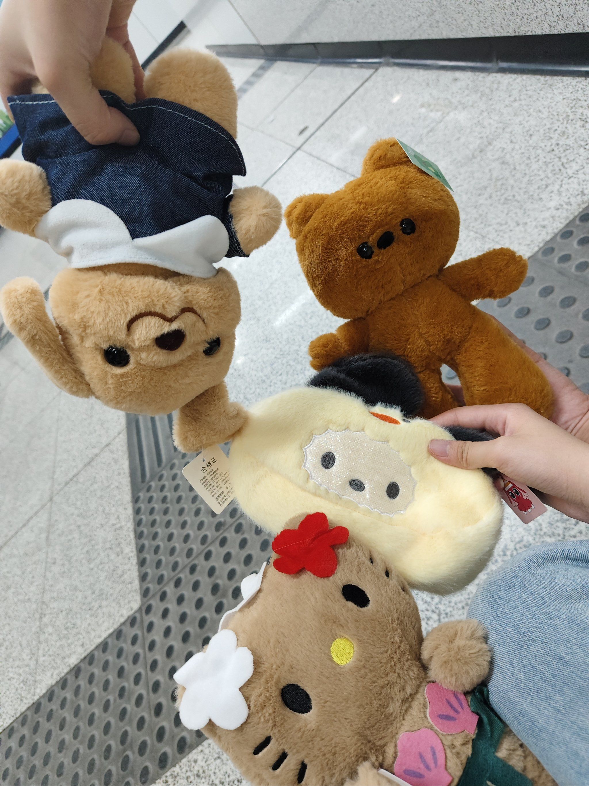 带着心爱的小玩具逛街